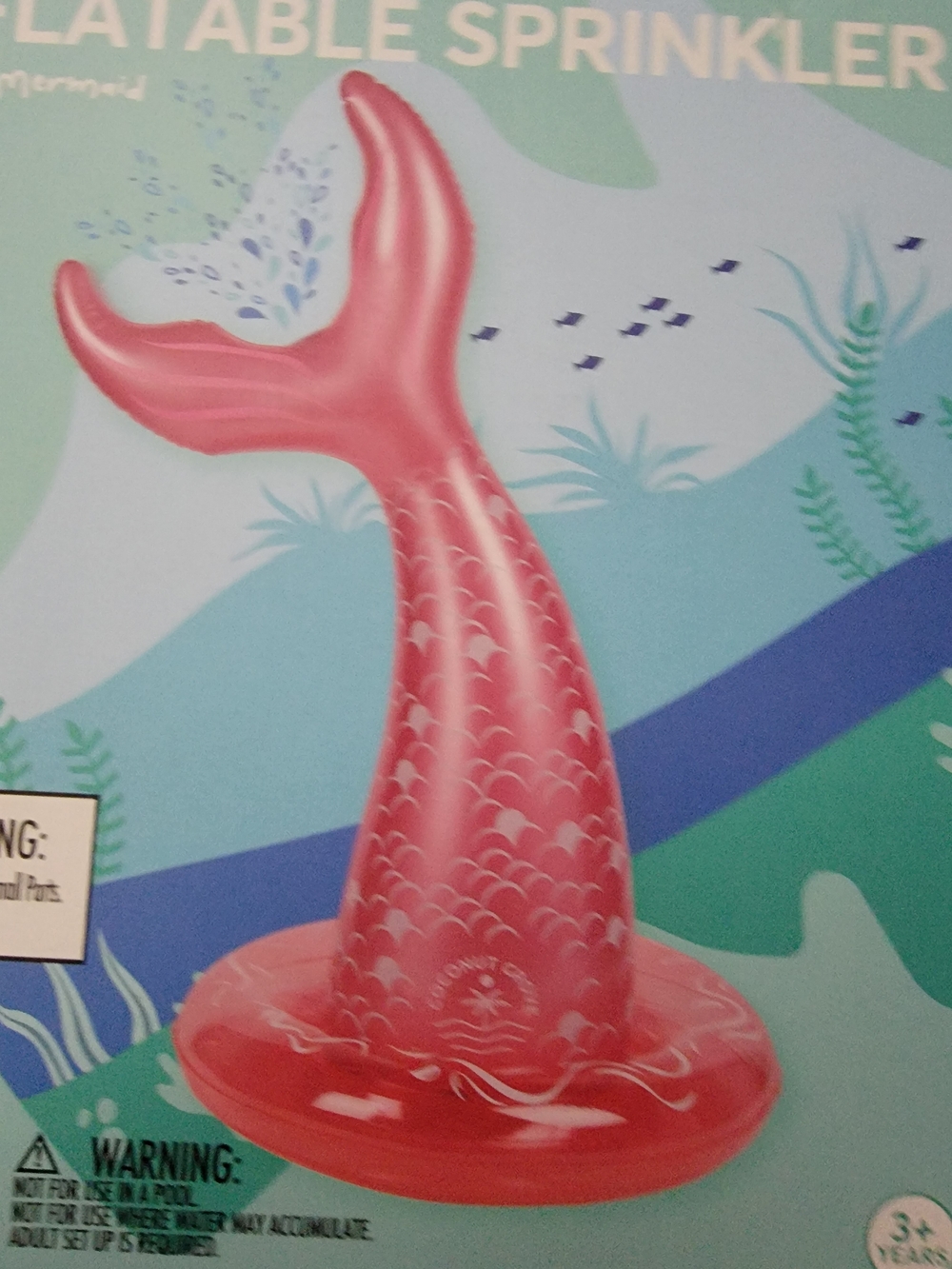 Pink Inflatable Mermaid Tail Sprinkler - Picture 4 of 11